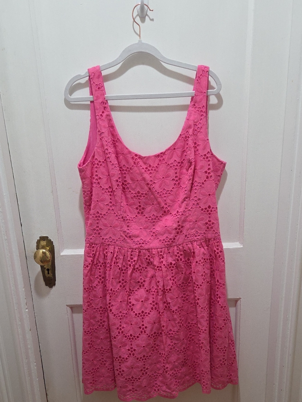 Lilly Pulitzer Hot Pink Eyelet Sleeveless Dress